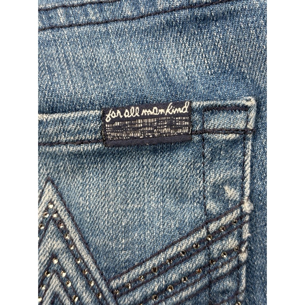 7 For All Mankind A Pocket Bootcut Jeans Women's 28 Blue Low Rise USA - Picture 9 of 11